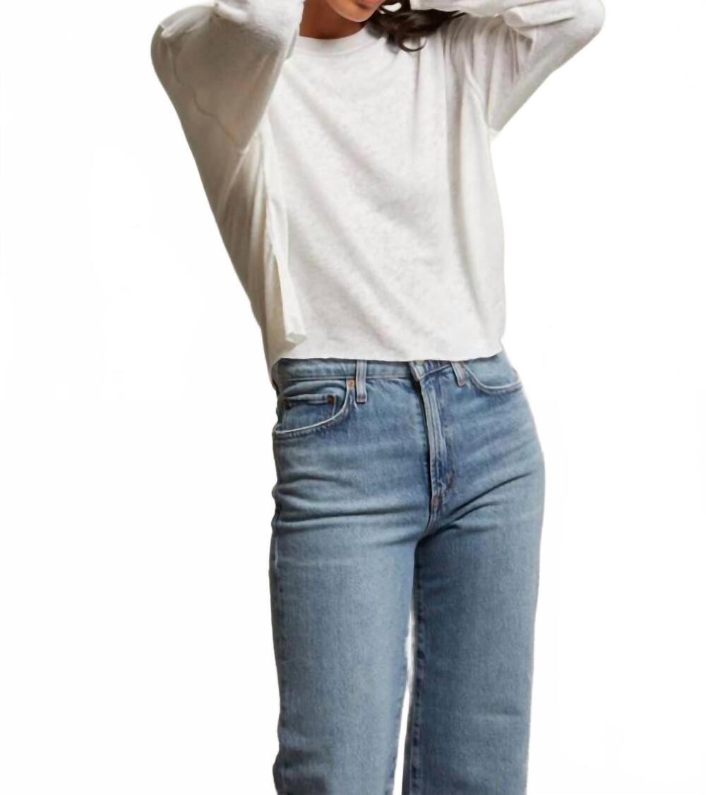 NEW PERFECTWHITETEE millie long sleeve top in oatmeal